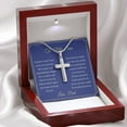 thumbnail image 1 of Personalized Silver cross necklace son, cross necklace, dad gift for son, religious gift, son birthday gift, religious gifts, dad son gift, graduation, 1 of 8