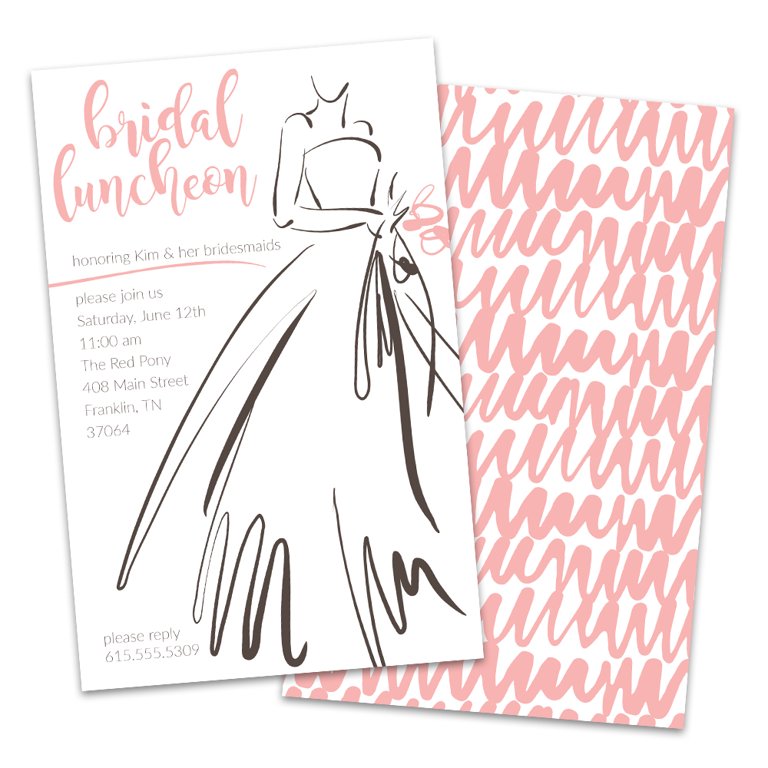Personalized Simple Line Dress - Bridal Luncheon Invitation - Walmart.com