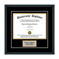 thumbnail image 1 of Personalized Single Diploma Frame with Double Matting for 17" x 14" Tall Diploma with Black 3/4" Frame, 1 of 6