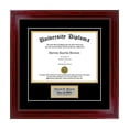 thumbnail image 1 of Personalized Single Diploma Frame with Double Matting for 17" x 14" Tall Diploma with Cherry 1.5" Frame, 1 of 6