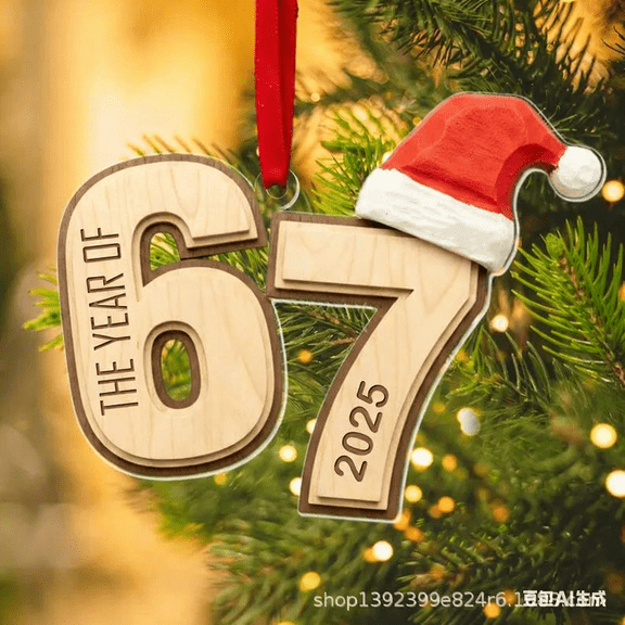 Personalized Six Seven 67 Christmas Ornament 2025 | Custom Holiday Wreath Acrylic (O)