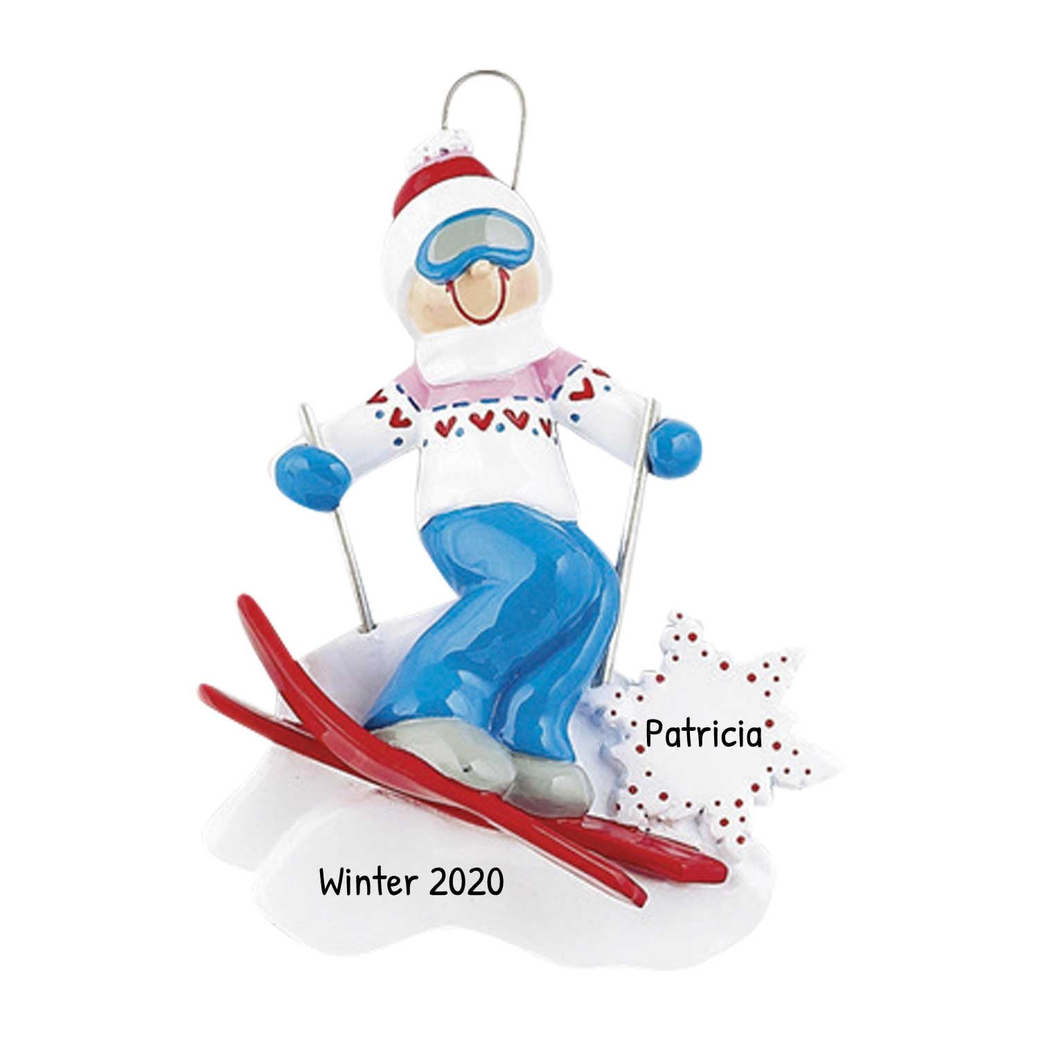 Personalized Skier Ornament Winter Olympics Decorations, Ski