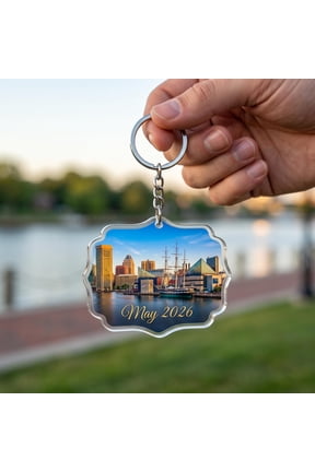 Personalized Skyline Acrylic Keychain with Custom Name and Travel Landmark Design, Landmark Souvenir Keyring and Decorative Bag Charm for Travelers, Trip Memories, Backpacks, Keys or Gift Giving