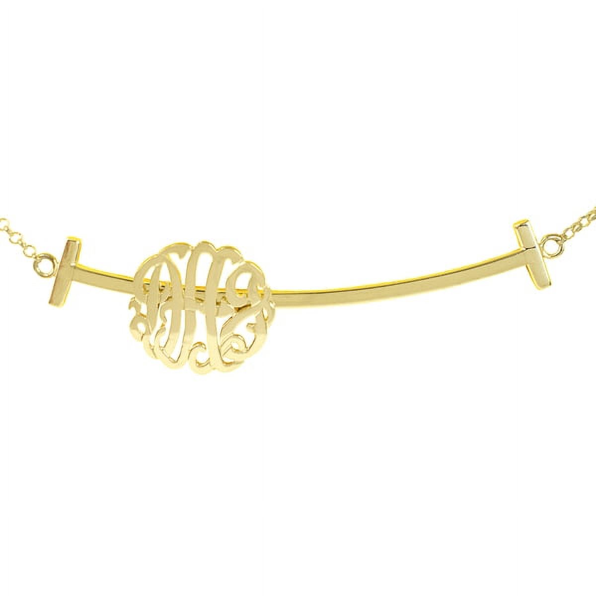 Personalized Sliding Monogram Bar Necklace Sterling Silver or 14K Gold Plated Sterling Silver