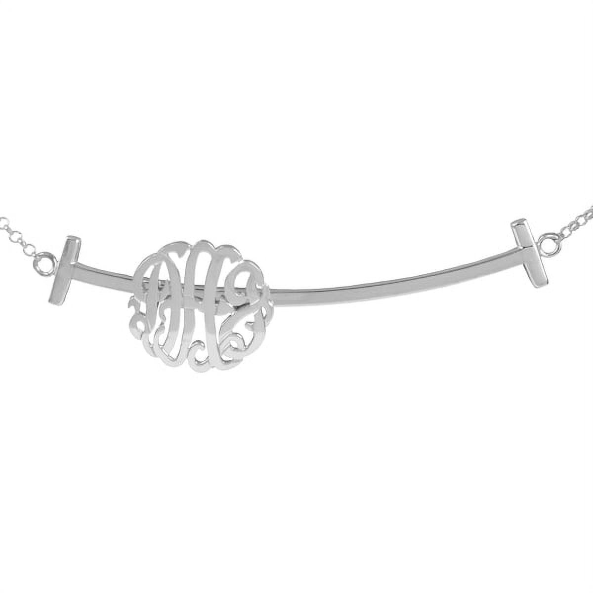 Personalized Sliding Monogram Bar Necklace Sterling Silver or 14K Gold Plated Sterling Silver