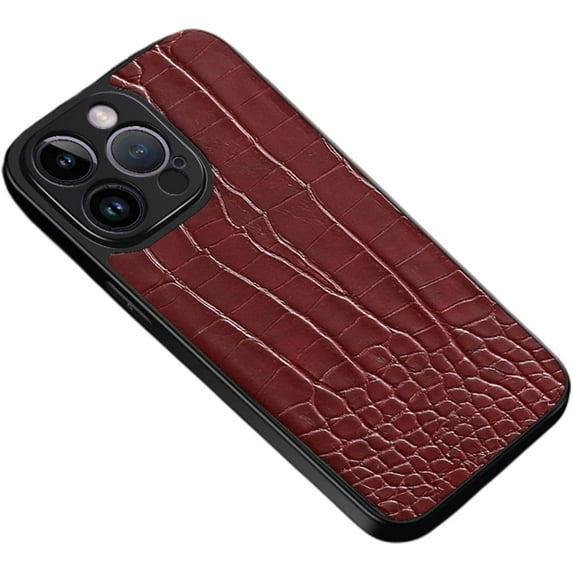 Personalized Slim Business Crocodile Pattern PU+PC Phone Case Compatible with Samsung Galaxy S23 S22 S21 S20 Ultra Plus FE Back Cover. Luxury Edge Reinforced Bumper(Red,S22 Ultra)