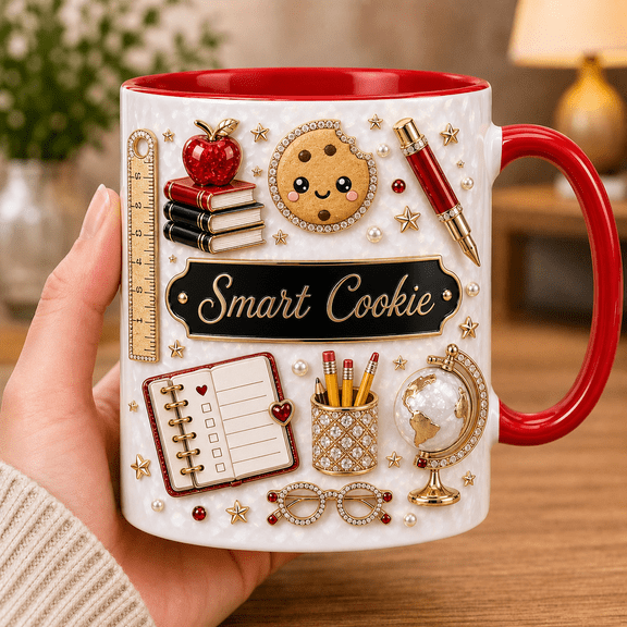 Personalized Smart Cookie Mug, Back to School Coffee Cup for Students or Teachers