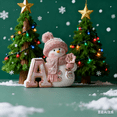 thumbnail image 1 of Personalized Snowman Christmas Ornament with Alphabet Letter A Festive Holiday Decoration for Tree Gift Keepsake, 1 of 7