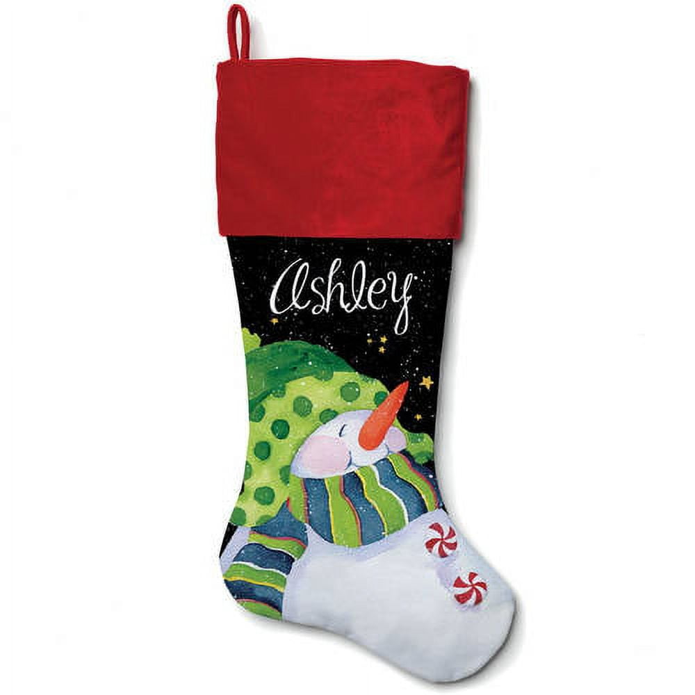 Personalized Snowman Christmas Stocking, 4 Colors To Choose From