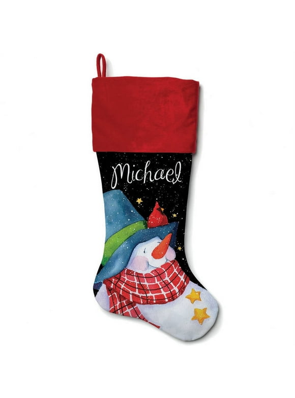 Personalized Snowman Christmas Stocking, 4 Colors To Choose From