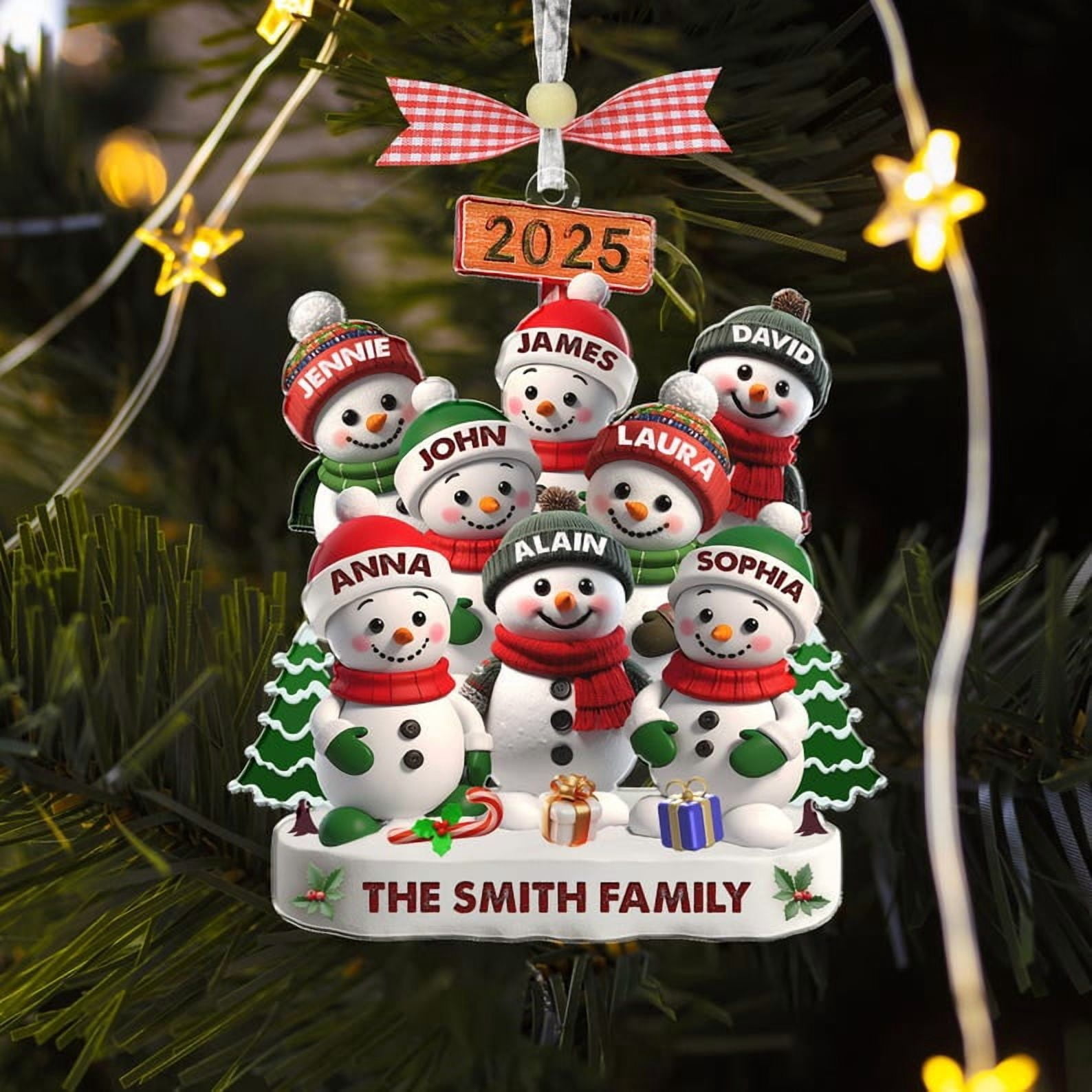 Personalized Snowman Family Ornament 2025, Custom Family Christmas ...