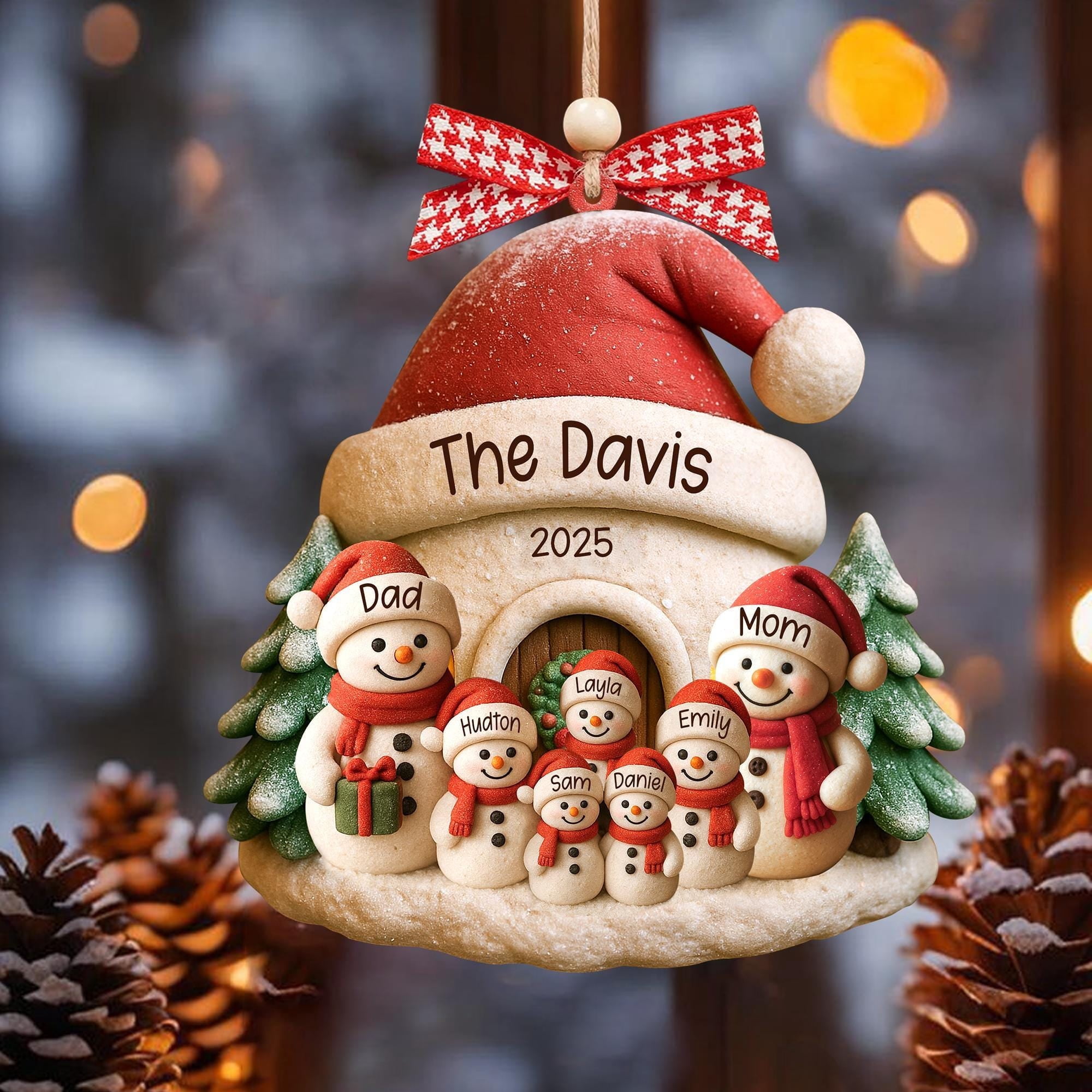 Personalized Snowman Family Ornament, Custom Acrylic Christmas ...