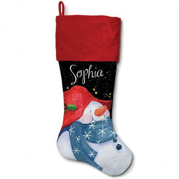 Personalized Snowman Stocking, 4 Colors To Choose From