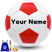 Personalized Soccer Ball, Customized Traditional Soccer Ball Gift with Name, Text for Teens Youth Men Women with Pump
