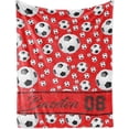 thumbnail image 1 of Personalized Soccer Blanket with Name, Custom Name Throw Blankets Soft Football Sports Red Bed Blankets Customized Name Gifts for Kids Teens Adults Toddler Boys Girls Player Teams, 1 of 6
