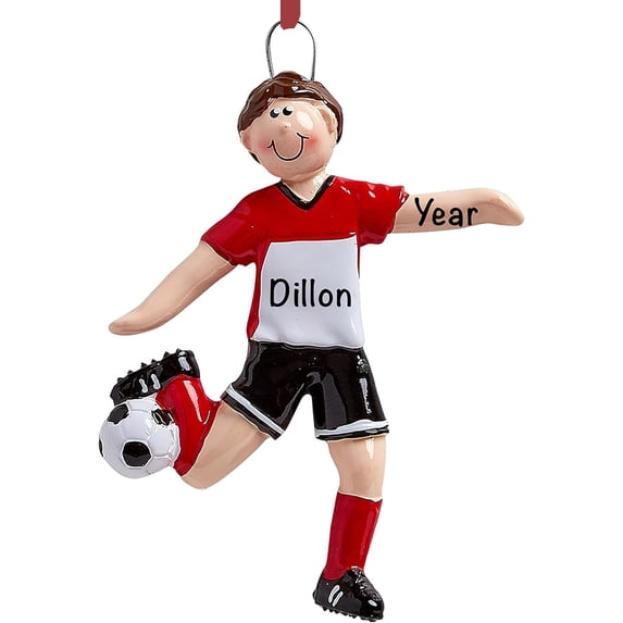 Personalized Soccer Christmas Ornaments 2023 - Fast & Free 24h Customization – Guy Soccer Player Christmas Decorations with Name - Comes Gift-Wrapped – Unique Sports Souvenir