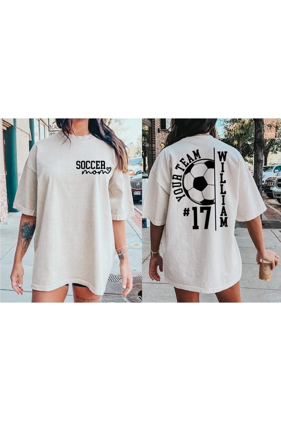 Personalized Soccer Mom Kids Name & Number Shirt, Custom Soccer Team Shirt, Gift for Soccer Mom, Soccer Season Shirt