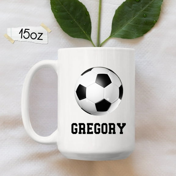 Personalized Soccer Mug, Soccer Player Coffee Mug, Custom Name, Sport Gift for Dad, Husband, Boyfriend, Son, Soccer Coach Gift, Soccer Gifts, Ceramic Mug 15Oz