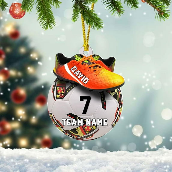 Personalized Soccer Ornament 2025, Soccer Christmas Ornament, Ornament Great Gift Idea for Soccer Players and Soccer Lovers Custom Name Number Team Name for Xmas (Style 5) - 2996 (Style1)