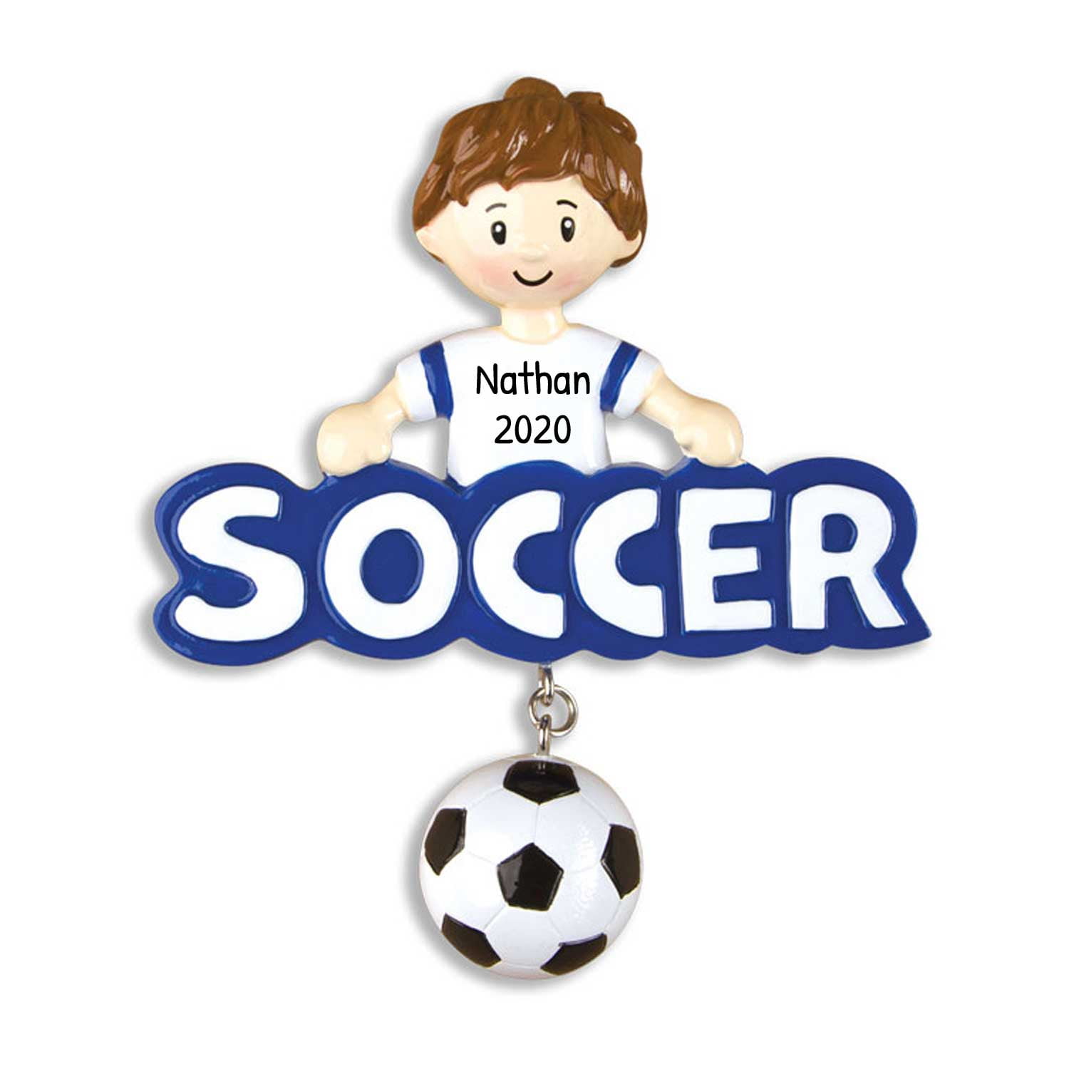 Personalized Soccer Ornament Soccer Player Ornament, Soccer Ball