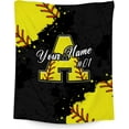 thumbnail image 1 of Personalized Softball Blanket - Custom Initial Name Gifts for Softball Lovers - 50x60 Inches Large Blanket Decor for Girls Women - Lightweight Soft Sports Throw Blanket for Teens, 1 of 5