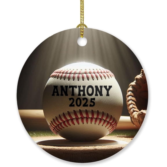 Personalized Softball Christmas Ornaments 2025, Softball Xmas Tree Ornament Gift for Men Women Softball Team, Customized Year & Name Softball Player Ornament, Softball Sport Lover Decor Ornament Gift