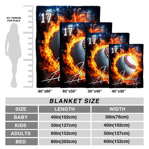 Personalized Softball Throw Blanket with Name Number, Sport Throw Blankets for Girls, Teen - Softball Gifts Ideas for Bed Sofa Couch 40x30 Inches (Style 4)
