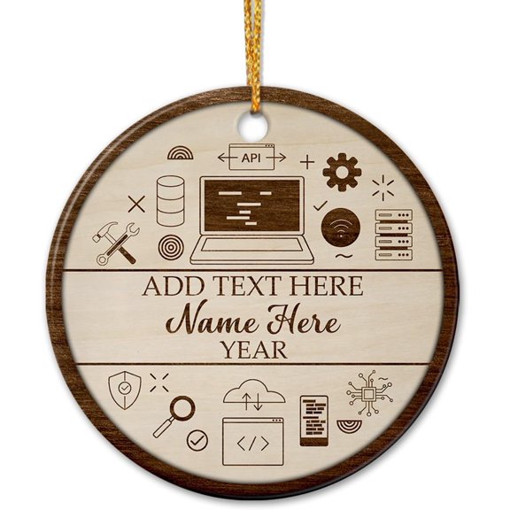 Personalized Software Developer IT Ceramic Ornaments Xmas 2025, Santa's Favorite Software Developer IT Ornaments, Custom Name & Text Ceramic Ornament Gift for Computer Programmer/Software Developer