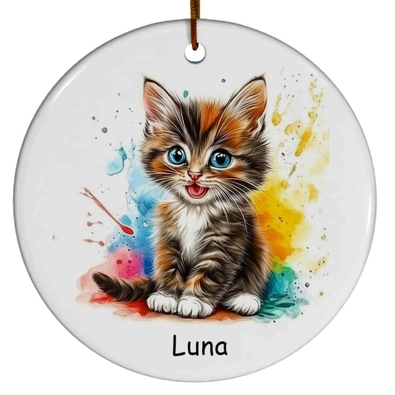 Personalized Sokoke Cat Christmas Ornament, Customized Ornament with Cat Name, Christmas Ornament, Gift for Mother's day, Father's day, Christmas, Birthday, Gift for Cat Lover