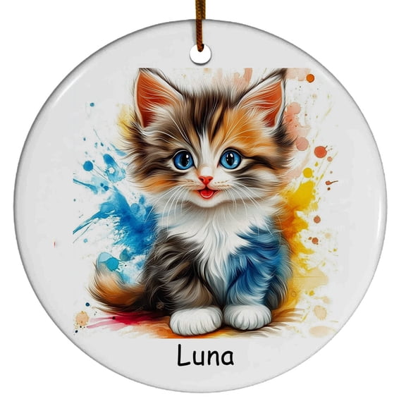 Personalized Sokoke Cat Christmas Ornament, Customized Ornament with Cat Name, Christmas Ornament, Gift for Mother's day, Father's day, Christmas, Birthday, Gift for Cat Lover