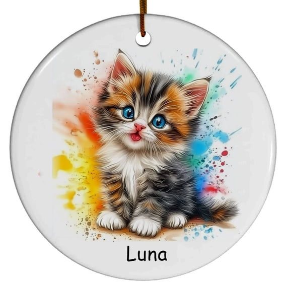 Personalized Sokoke Cat Christmas Ornament, Customized Ornament with Cat Name, Christmas Ornament, Gift for Mother's day, Father's day, Christmas, Birthday, Gift for Cat Lover