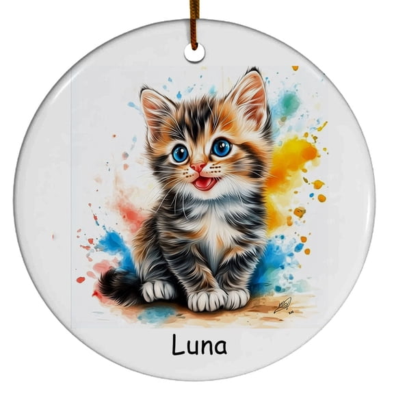 Personalized Sokoke Cat Christmas Ornament, Customized Ornament with Cat Name, Christmas Ornament, Gift for Mother's day, Father's day, Christmas, Birthday, Gift for Cat Lover