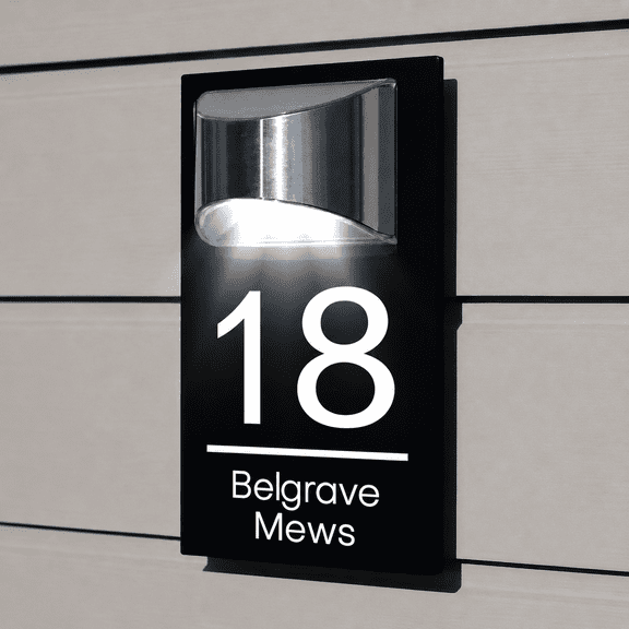 Personalized Solar House Number Plaques with Light Custom Front Door Address Signs for Home Durable and Weatherproof