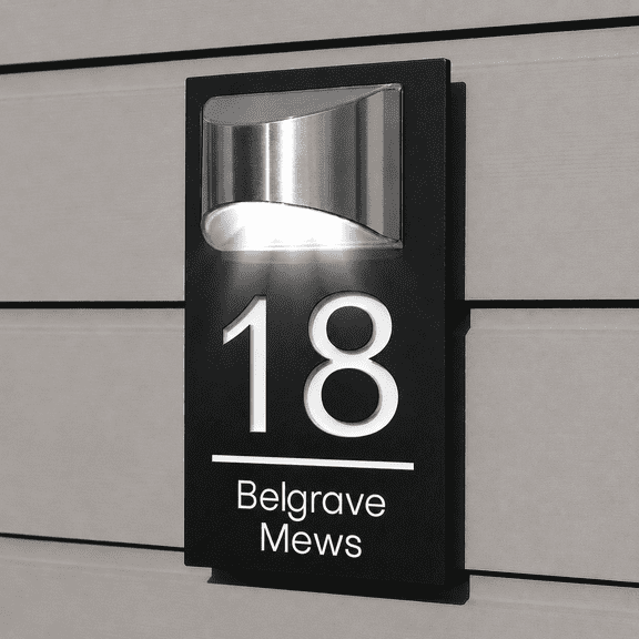 Personalized Solar House Number Plaques with Light Custom Front Door Address Signs for Home Durable and Weatherproof