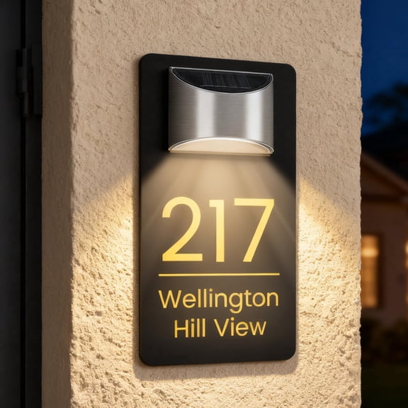 Personalized Solar House Numbers for Outside Led Lighted House Numbers for Outside Waterproof Acrylic Plaque with Solar Light Address Sign for Mailbox Yard House Housewarming Gifts