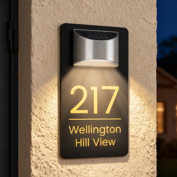 Personalized Solar House Numbers for Outside Led Lighted House Numbers for Outside Waterproof Acrylic Plaque with Solar Light Address Sign for Mailbox Yard House Housewarming Gifts