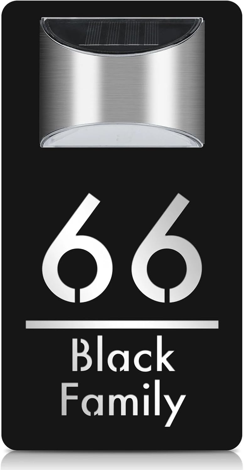 Custom Solar House Numbers – LED Light-Up Address Sign With Personalization For Garden, Yard, Home Entrance
