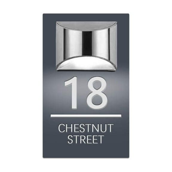 Personalized Solar Modern House Numbers Sign Custom Solar Powered>