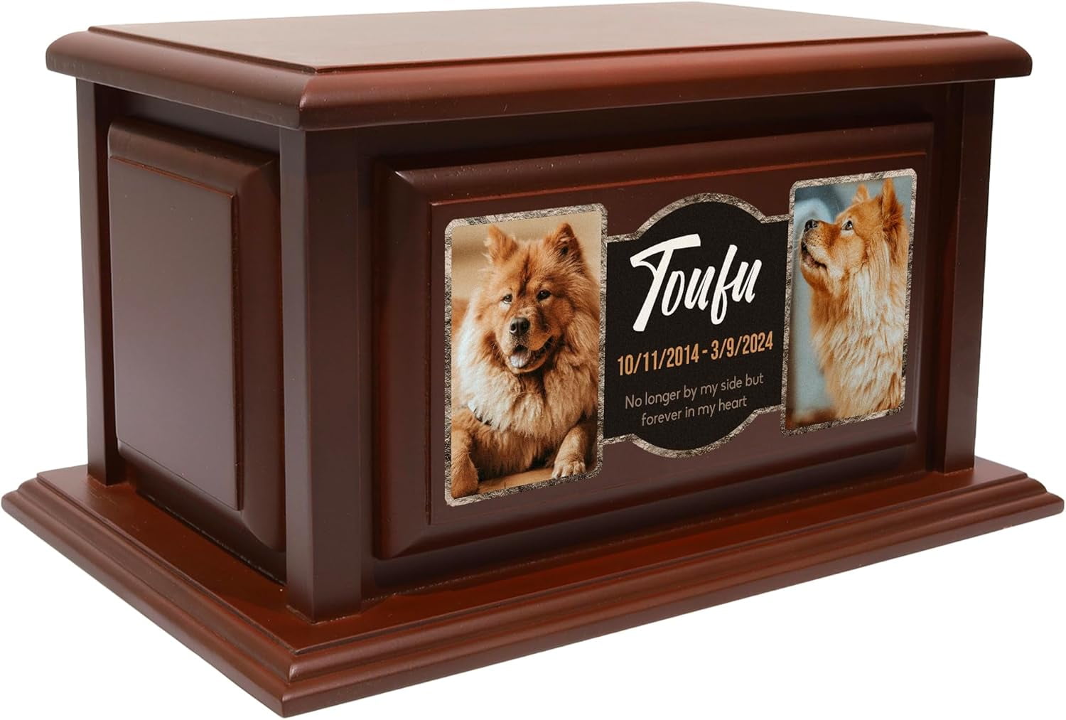 Personalized Solid Wood Pet Urns for Ashes 250lbs Custom Urn Box for Dog Ashes Large Burial and Cremation Urns for Dog Memorial Cherry Wood Color Design 6 Walmart