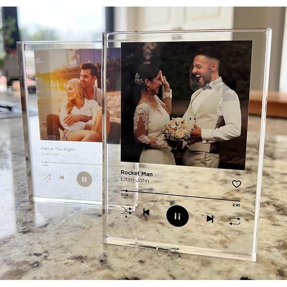 Personalized Song Music Plaque Acrylic Block Custom Photo Playlist Gift