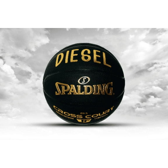 Personalized Spalding Cross Court Basketball Black/Gold Gift