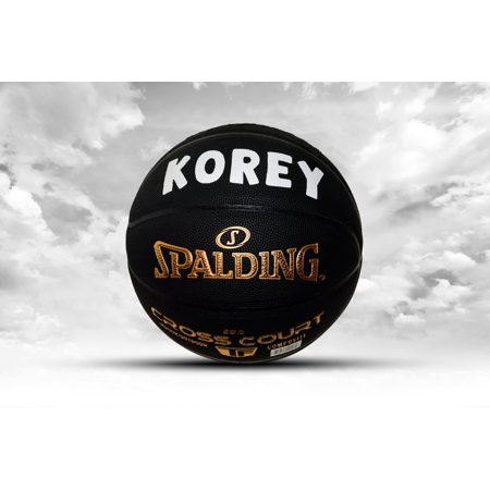 Personalized Spalding Cross Court Basketball Black/Gold