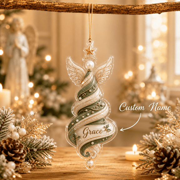Personalized Spiral Angel Ornament Christmas Tree Decor