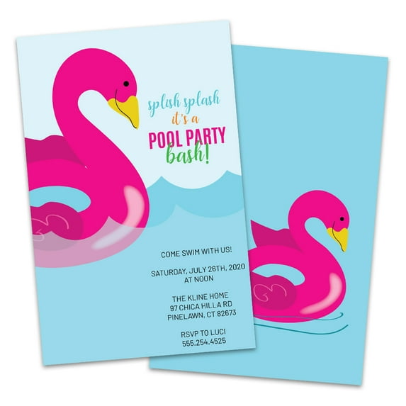 Personalized Splish Splash Pool Party Invitation