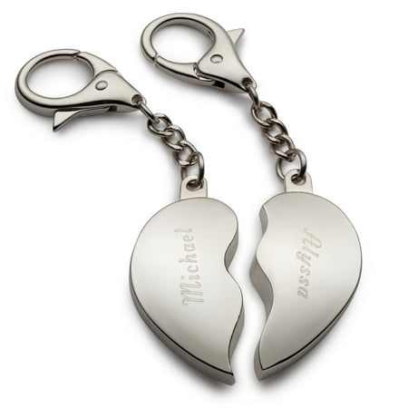 Personalized Split Heart Key Chain