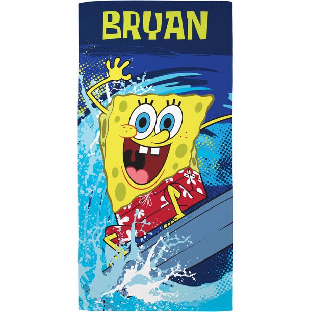 Personalized SpongeBob SquarePants WaveTastic Beach Towel