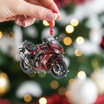 Personalized Sport Bike Acrylic Christmas Ornament Custom Name & Number Biker Holiday Tree Decor, Motorcycle Enthusiast Gift, Racing Home Keepsake