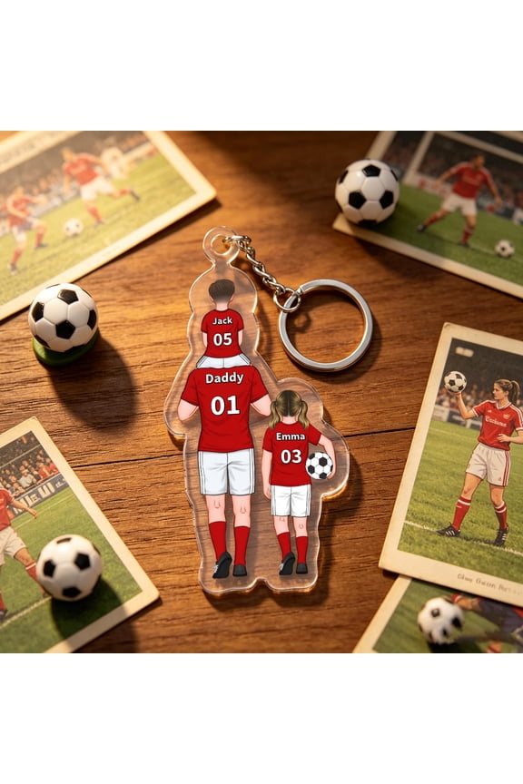 Personalized Sports Acrylic Keychain with Custom Name and Number, Double-Sided Keyring, Team Bag Charm and Gift for Players, Coaches, Families, Training Bags, Backpacks, Keys or Everyday Carry
