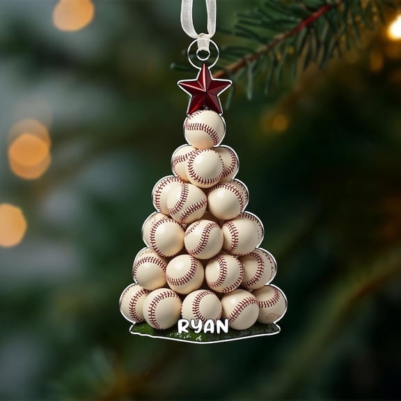 Personalized Sports Christmas Ornament – Kids Baseball Ornament, Christmas Gift for Baseball Player, Team Gift, Baseball Player Xmas Gift