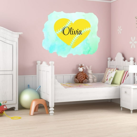 Personalized Sports Wall Decals for Kids Room - Softball Was Invented to Show Boys How It Is Done Boys Bedroom With Easy Installation Instructions Custom Name Sticker - Size: 30 In x 24 In